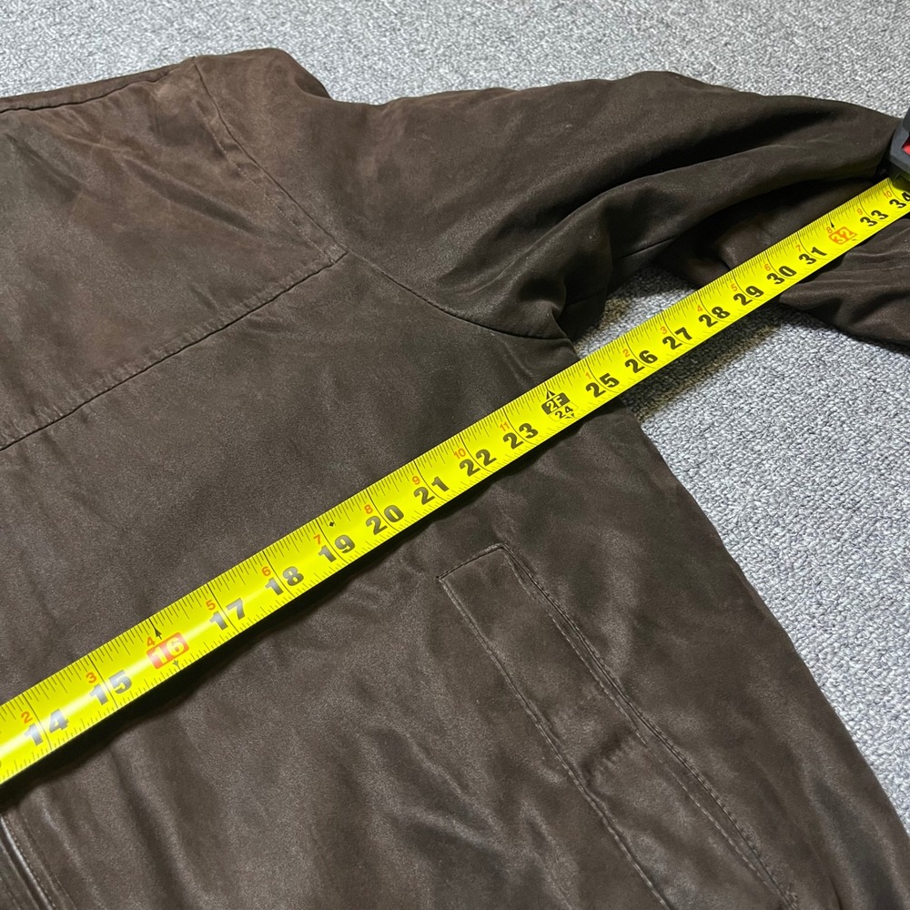 Weather Report by Weatherproof Bomber Jacket Large Brown Faux Suede Full Zip - Picture 4 of 13